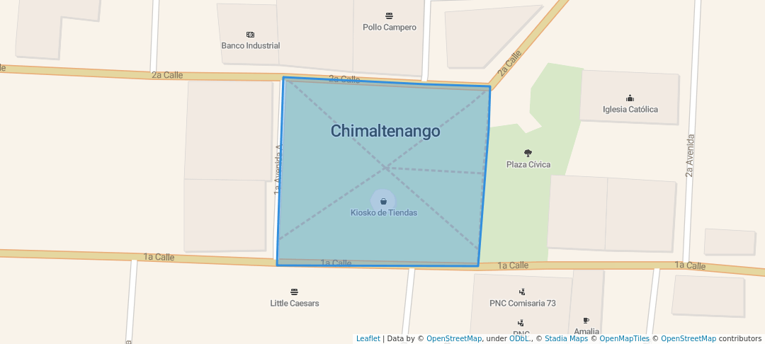 walking in Parque Central, José Simeón Cañan. map in Chimaltenango