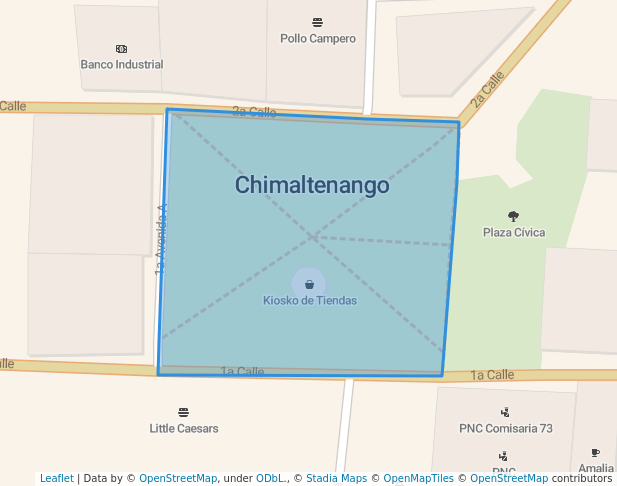walking in Parque Central, José Simeón Cañan. map in Chimaltenango
