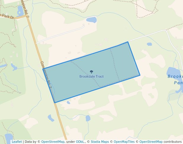 walking in Brookdale Tract map in Uxbridge
