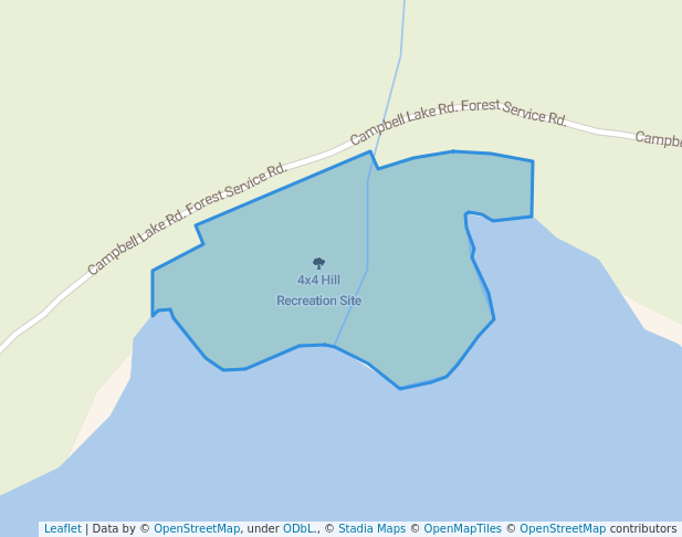 walking in 4x4 Hill Recreation Site map in Heriot Bay