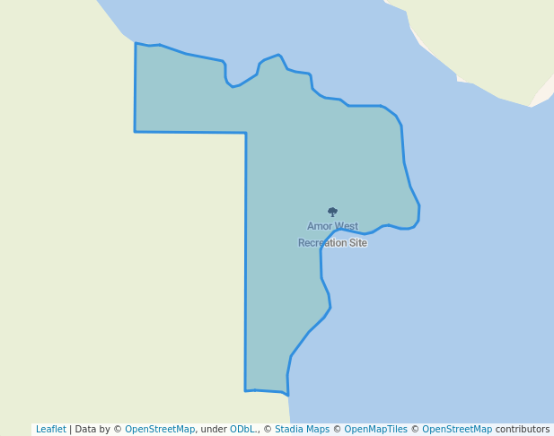 walking in Amor West Recreation Site map in Heriot Bay