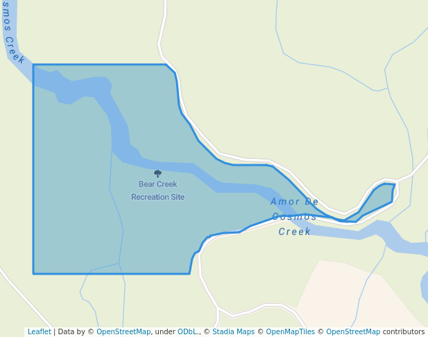 walking in Bear Creek Recreation Site map in Blind Channel
