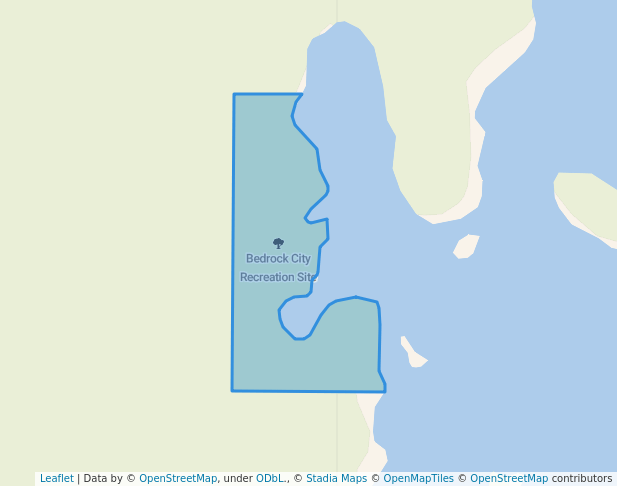 walking in Bedrock City Recreation Site map in Bloedel