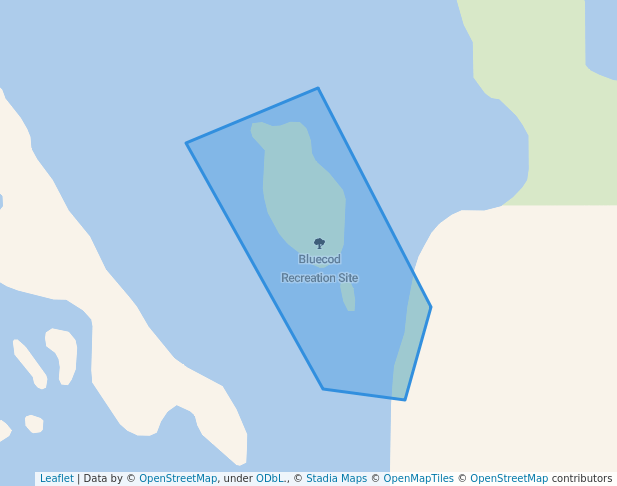 walking in Bluecod Recreation Site map in Winter Harbour