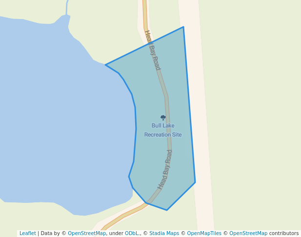 walking in Bull Lake Recreation Site map in Tahsis