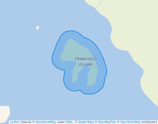 walking in Francisco Island Recreation Site map in Owen Bay