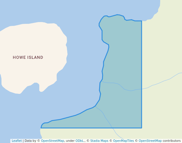 walking in Howe Recreation Site map in Rock Bay