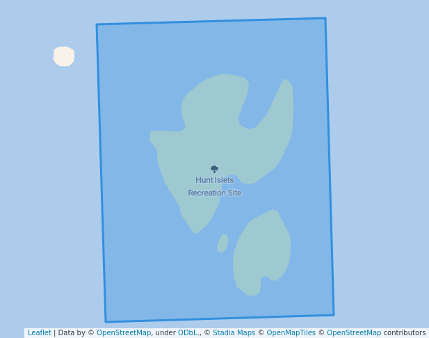 walking in Hunt Islets Recreation Site map in Winter Harbour