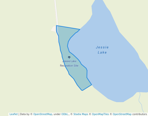 walking in Jessie Lake Recreation Site map in Gold River