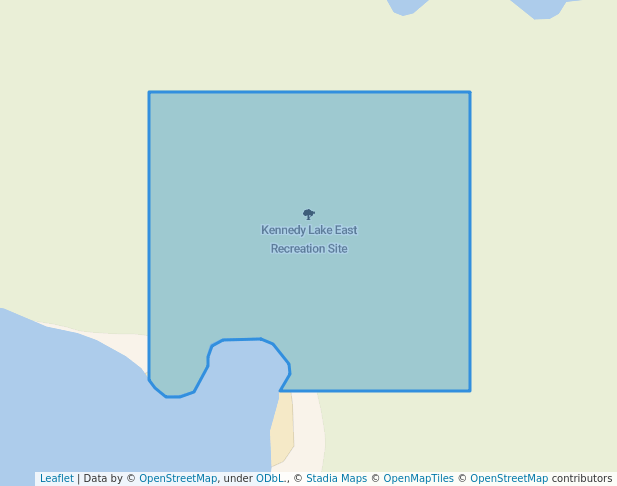 walking in Kennedy Lake East Recreation Site map in Ucluelet