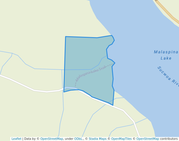 walking in Malaspina Lake Recreation Site map in Tahsis