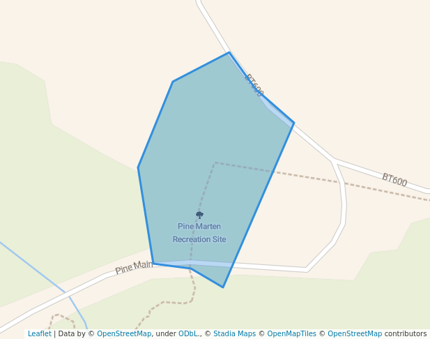 walking in Pine Marten Recreation Site map in Blind Channel