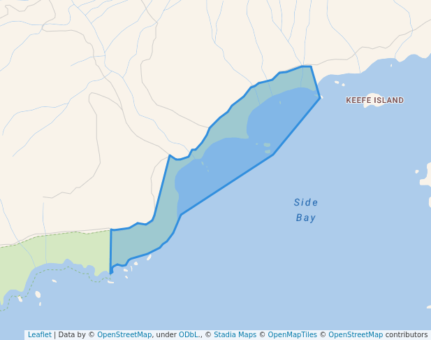 walking in Side Bay Recreation Site map in Winter Harbour