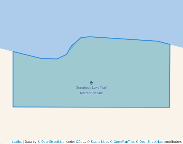 walking in Songhees Lake Trail Recreation Site map in Port Hardy