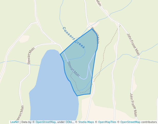 walking in Stewart Lake Recreation Site map in Gold River