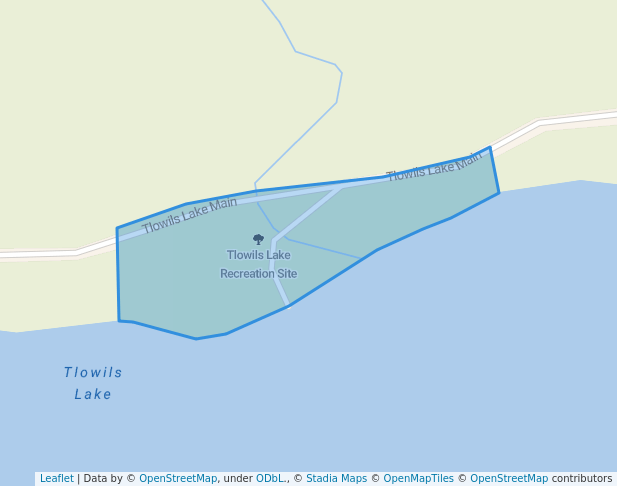 walking in Tlowils Lake Recreation Site map in Sayward