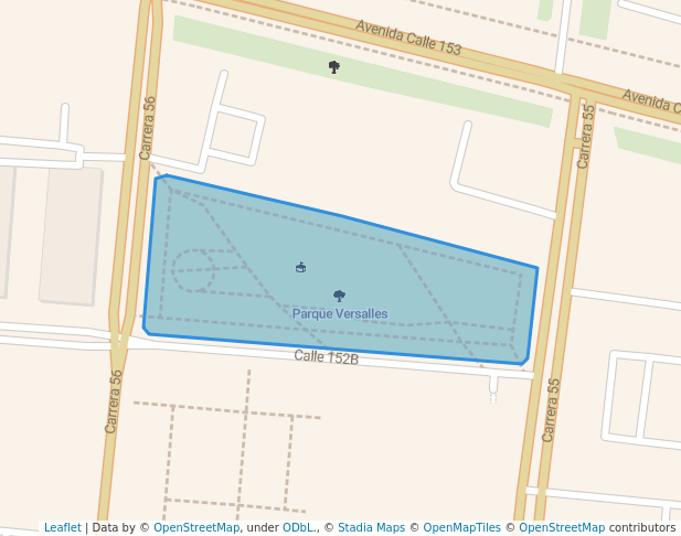 walking in Parque Versalles map in Bogotá