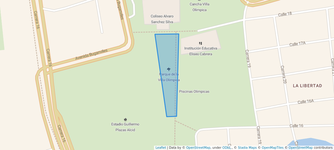 walking in Parque de la Villa Olímpica map in Neiva