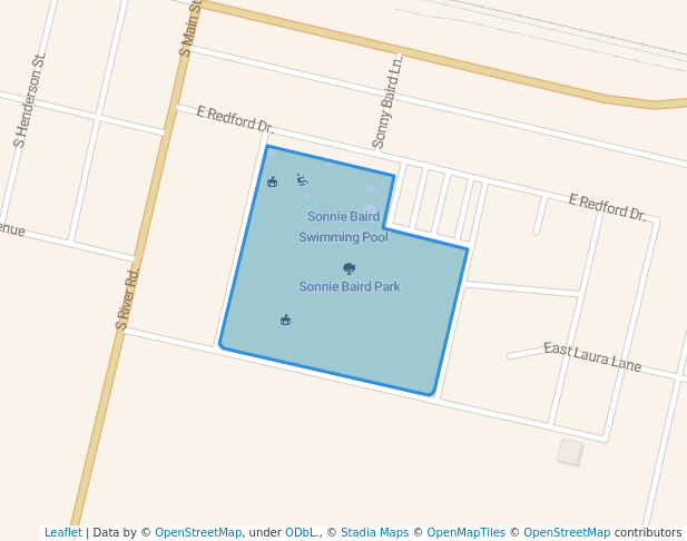 walking in Sonnie Baird Park map in Holcomb