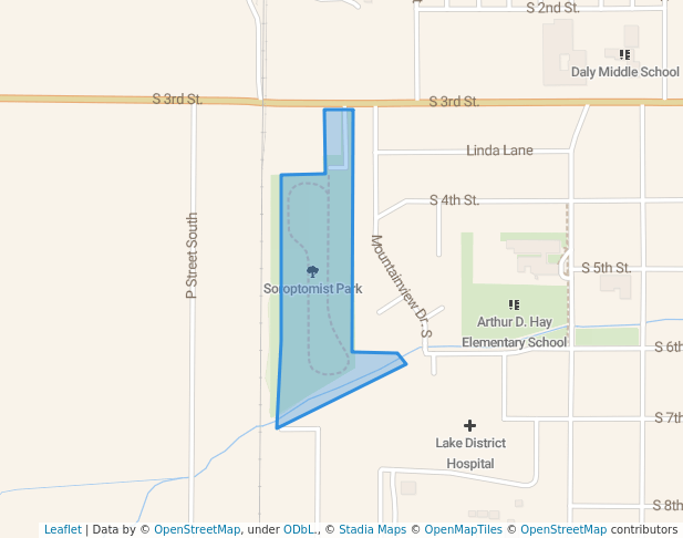 walking in Soroptomist Park map in Lakeview