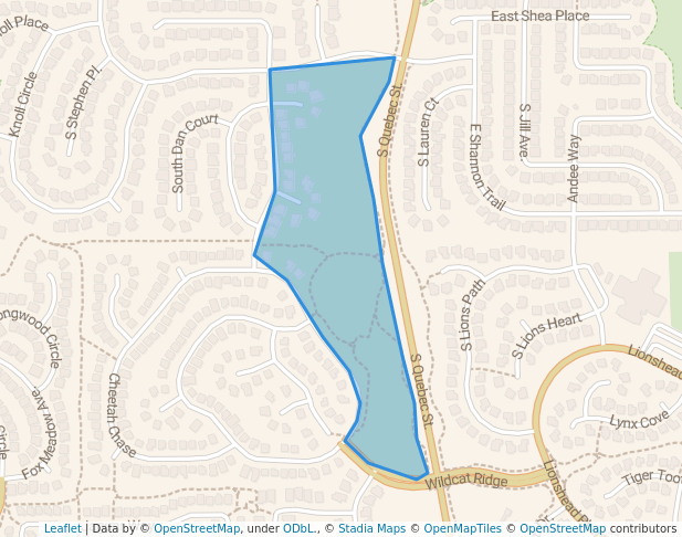 walking in Wildcat Reserve Park map in Lone Tree