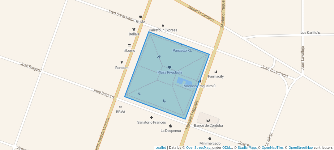 walking in Plaza Rivadavia map in X5001GCG