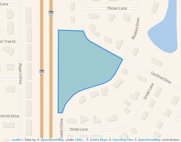 walking in Bluebird Park map in Stevens Point