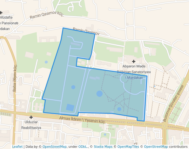 walking in Yesenin Bağı map in Mardakan