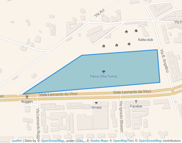walking in Parco Villa Turrisi map in Palermo