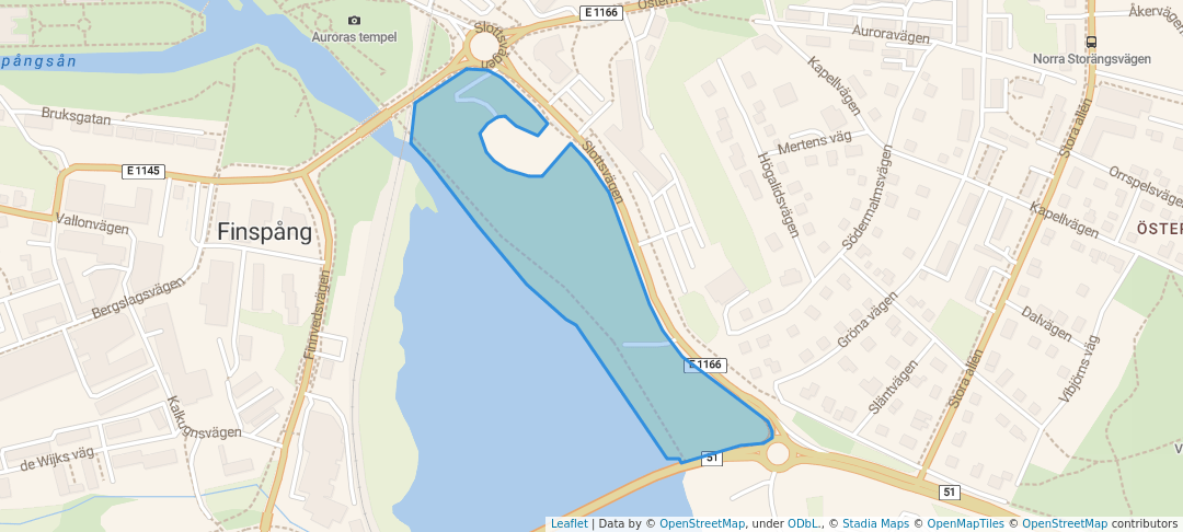 walking in Slottsparken map in Finspång