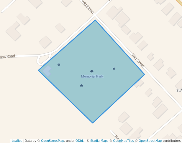 walking in Memorial Park map in Tea Gardens