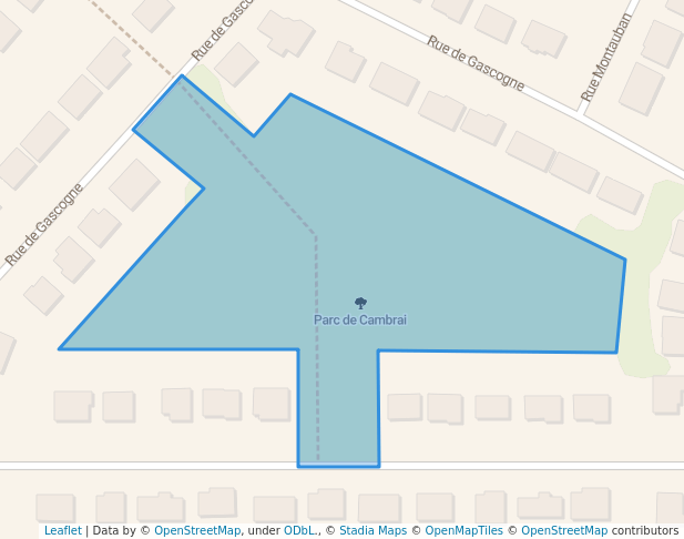 walking in Parc de Cambrai map in Trois-Rivières