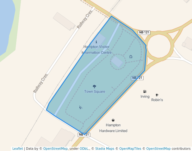 walking in Town Square map in Hampton