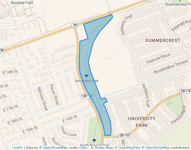 walking in University Park map in Georgetown