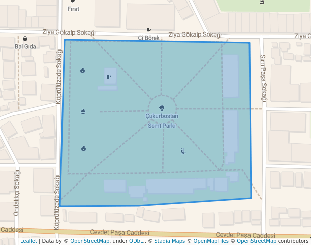 walking in Çukurbostan Parkı map in İstanbul