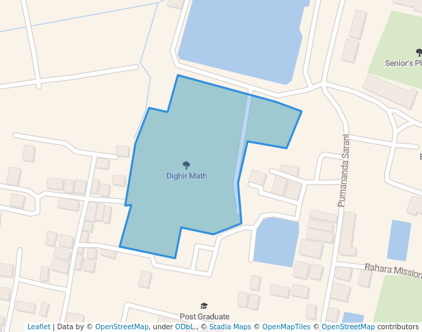 walking in Dighir Math map in Barrackpore