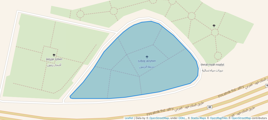 walking in حديقة الزيتون map in Az Zilfi