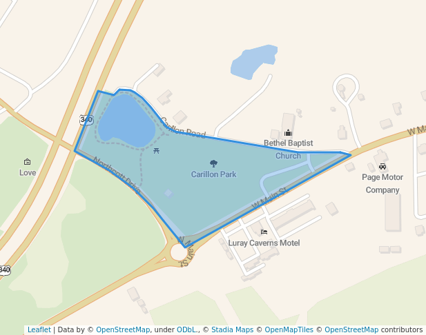 walking in Carillon Park map in Luray