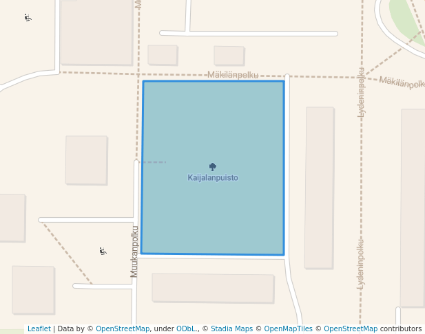walking in Kaijalanpuisto map in Turku