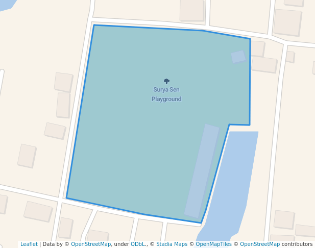 walking in Surya Sen Playground map in Barrackpore