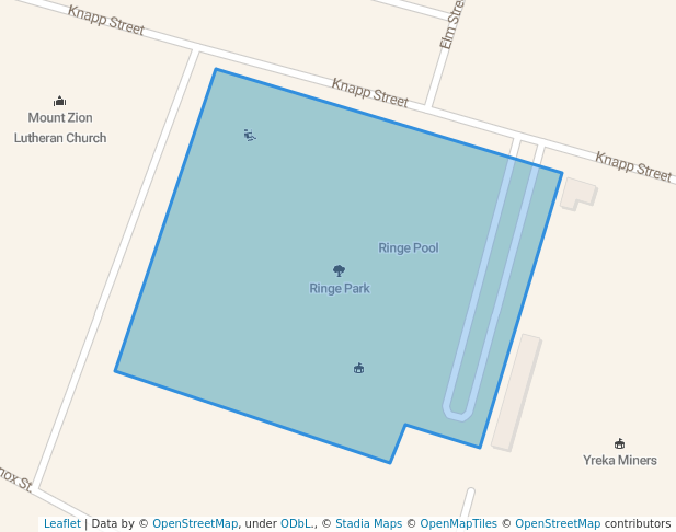 walking in Ringe Park map in Yreka