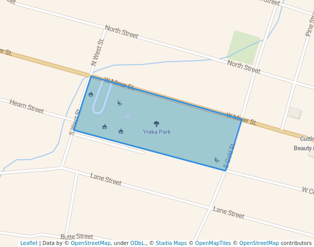 walking in Yreka Park map in Yreka