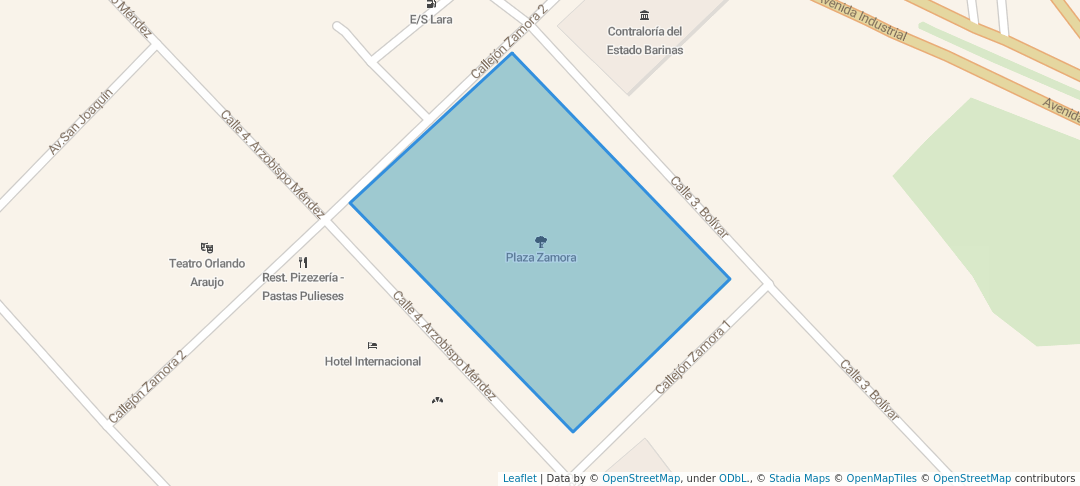 walking in Plaza Zamora map in Barinas