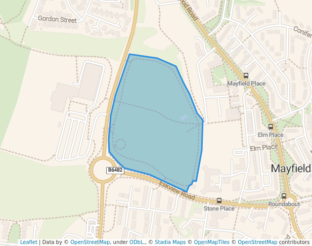 walking in Mayfield Park map in Mayfield