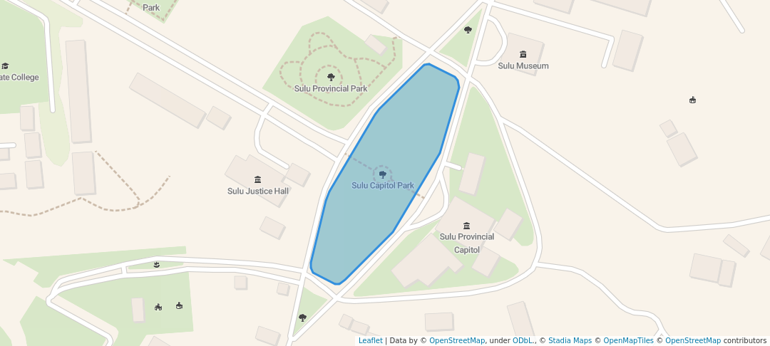 walking in Sulu Capitol Park map in Jolo