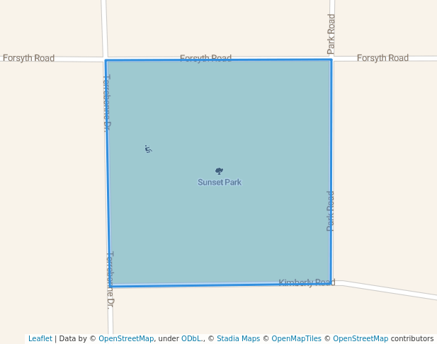 walking in Sunset Park map in Mosinee