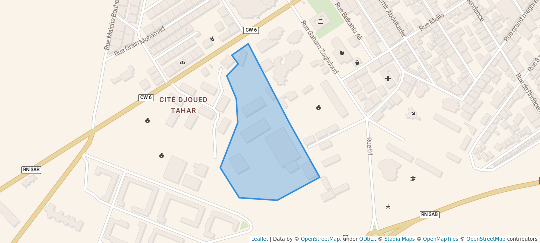 walking in Technicum Benmoussa Salah map in Azzaba