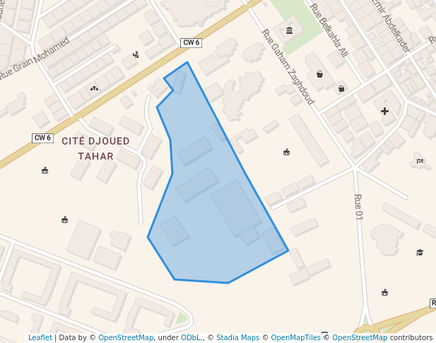 walking in Technicum Benmoussa Salah map in Azzaba