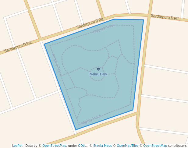 walking in Nehru Park map in Jodhpur