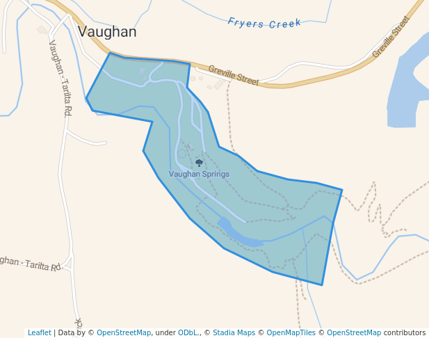 walking in Vaughan Springs map in Vaughan
